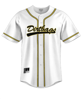 Dirtbags Baseball Jersey - White, Prosphere