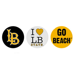 Long Beach State 3-Pack Buttons