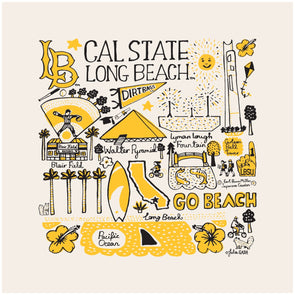 CSULB Icons Towel by Julia Gash - White, Neil